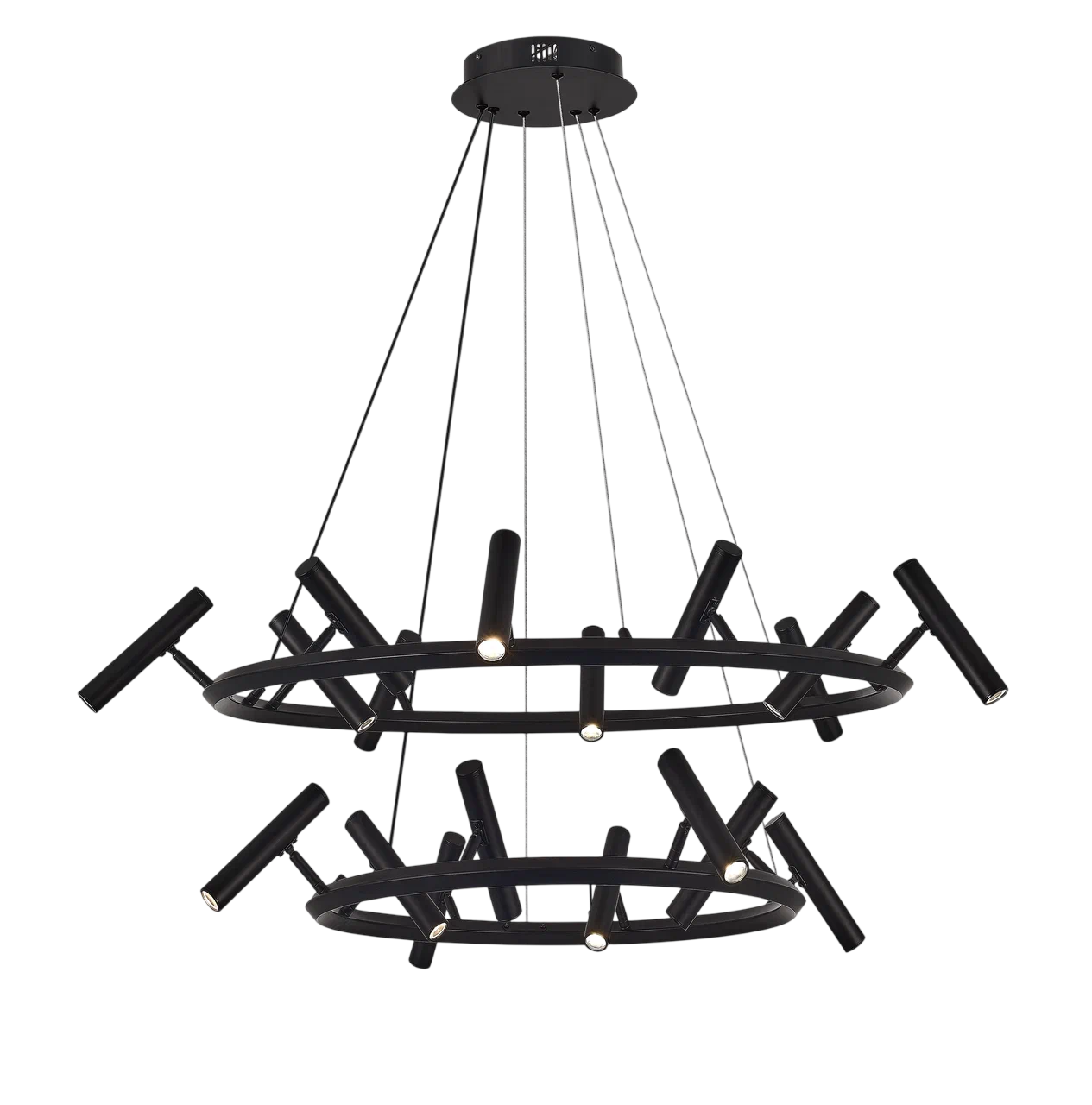 картинка Люстра VELOCE 06 LED 81 Вт 3000К чёрный модерн от магазина Bojeni